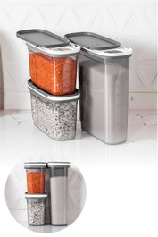 Hermia Set de Cajas de Almacenaje Antracita (3 Piezas)